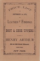 Henry Arthur cobblers' accessories catalog, 1874