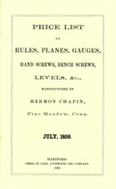 Hermon Chapin price list, 1859