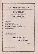 Hoole Machine and Engraving Works catalog, 1911