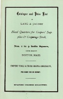 Lang and Jacobs catalog, green cover, 1884