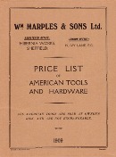 William Marples and Sons American tools catalog, 1909