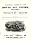 Russell's Screw Power Mower and Reaper booklet, ca. 1862