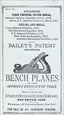 Stanley plane price list, 1884