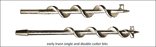 early Irwin single and double cutter bits