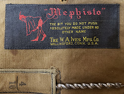 Cloth label on early canvas Mephisto bit roll