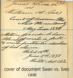 cover of document in Swan vs. Ives case