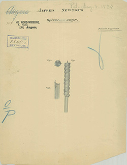 newton's auger, patent drawing