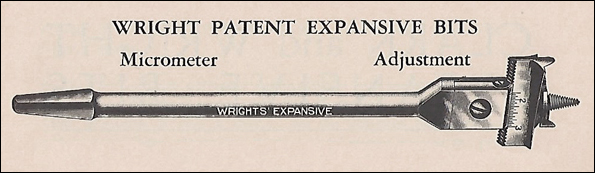 advertisement for Wright's expansive bit
