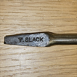 later T. Slack bit tang stamp
