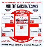 Millers Falls Company hacksaw frame circular, unfolded