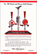 Millers Falls Company hand and breast drill display unit circular