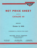 Millers Falls Company price sheet, 1950