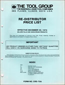 Millers Falls re-distributor price list, 1974
