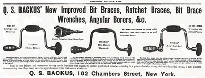 ca. 1880 Backus advertisement