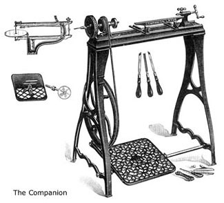 Companion treadle lathe