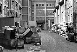 Courtyard storage, Millers Falls plant, Greenfield, Massachusetts