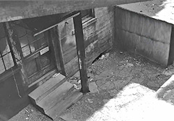 Door in receiving area, Millers Falls plant, Greenfield, Massachusetts