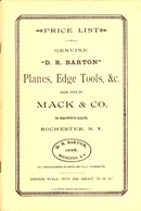 Edge Tools by MACK & Co BARTON Planes Details about   D.R Reprinted 1877 Price List 
